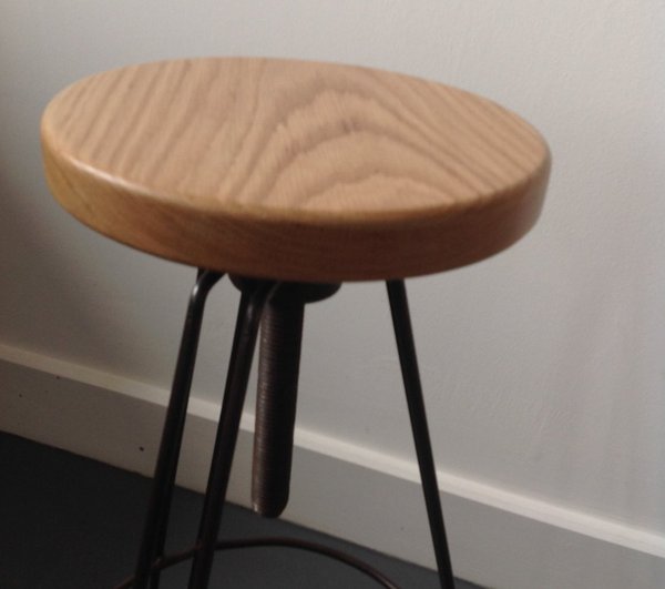oak top - adjustable hairpin stool (made to order)