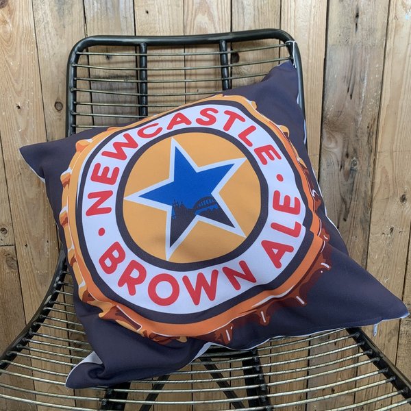 Newcastle brown ale cushion