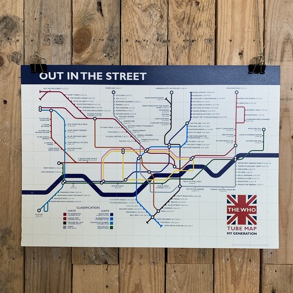 The Who - Out in the street Tube map print