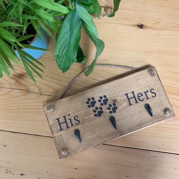 'His & Hers' key hook sign