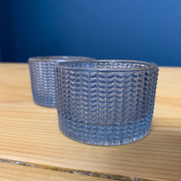 Small Blue dimple tealight holder