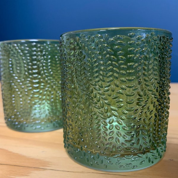 Large Green dimple tealight holder