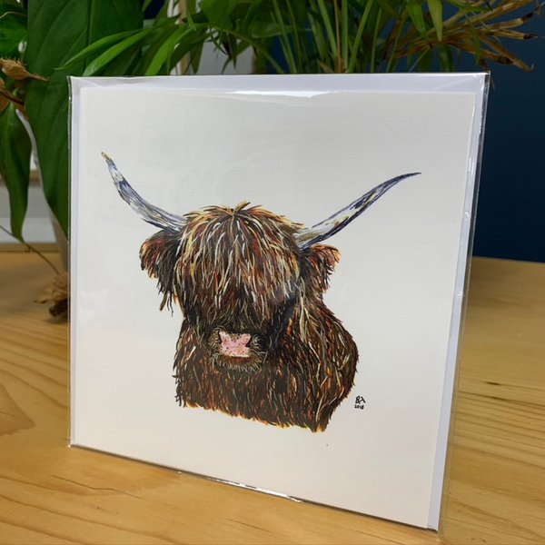Highland cow card