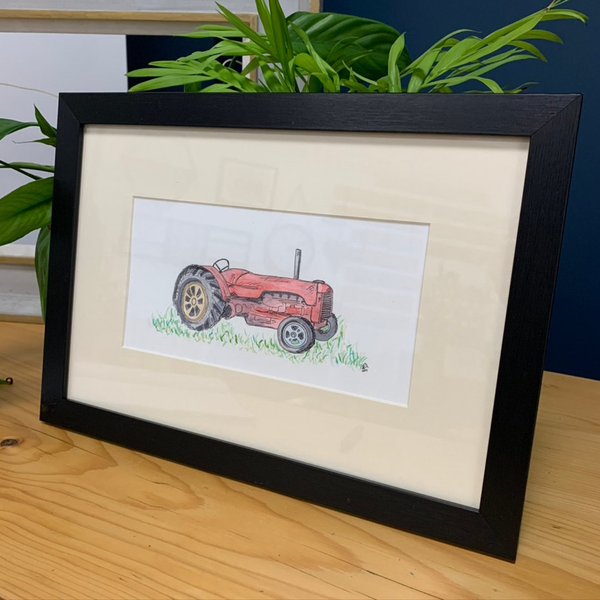 'Vintage Tractor' original - framed