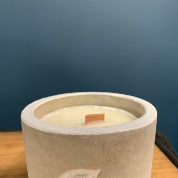 Juniper & sweet gin concrete pot candle