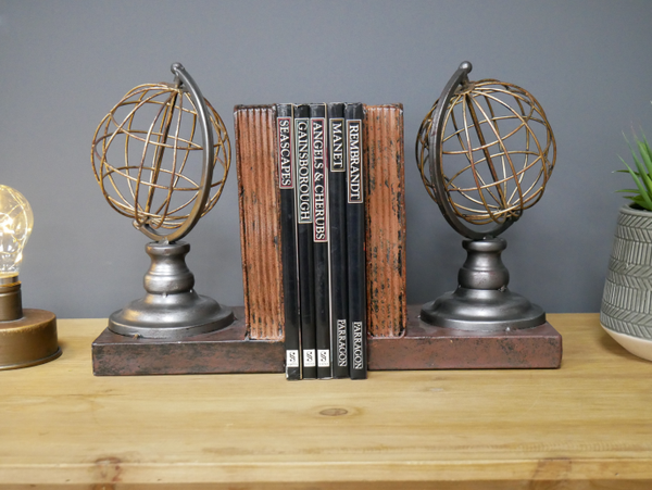 abstract globe bookends