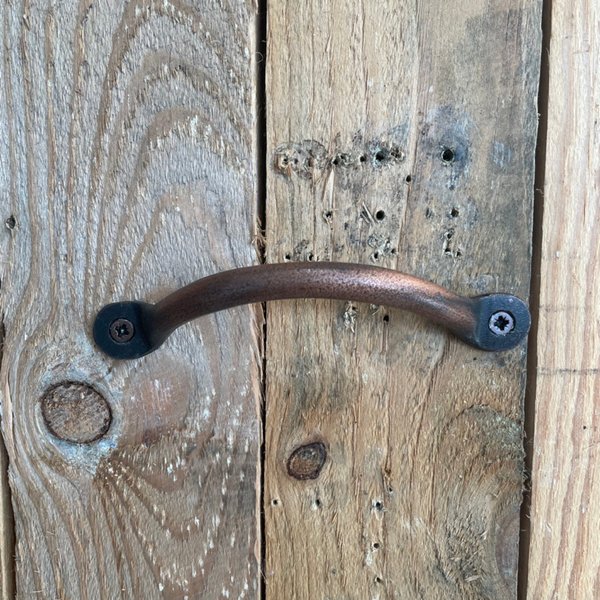 antique copper slanted bow handle