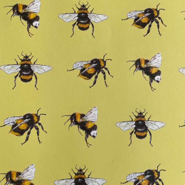 Yellow bees wrapping paper & gift card