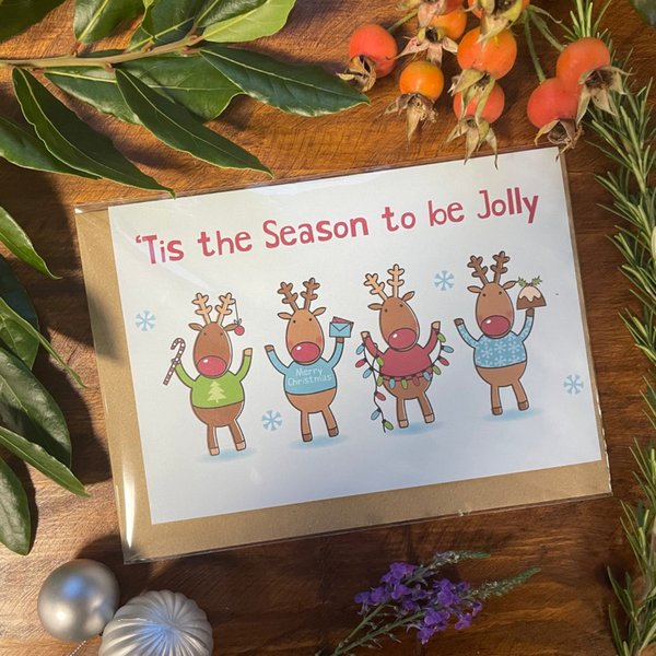 jolly reindeer card